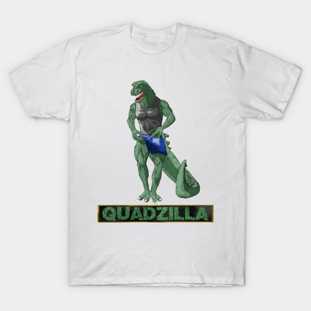 Quadzilla (Version 2) (Color 2) T-Shirt by CowsDoFly